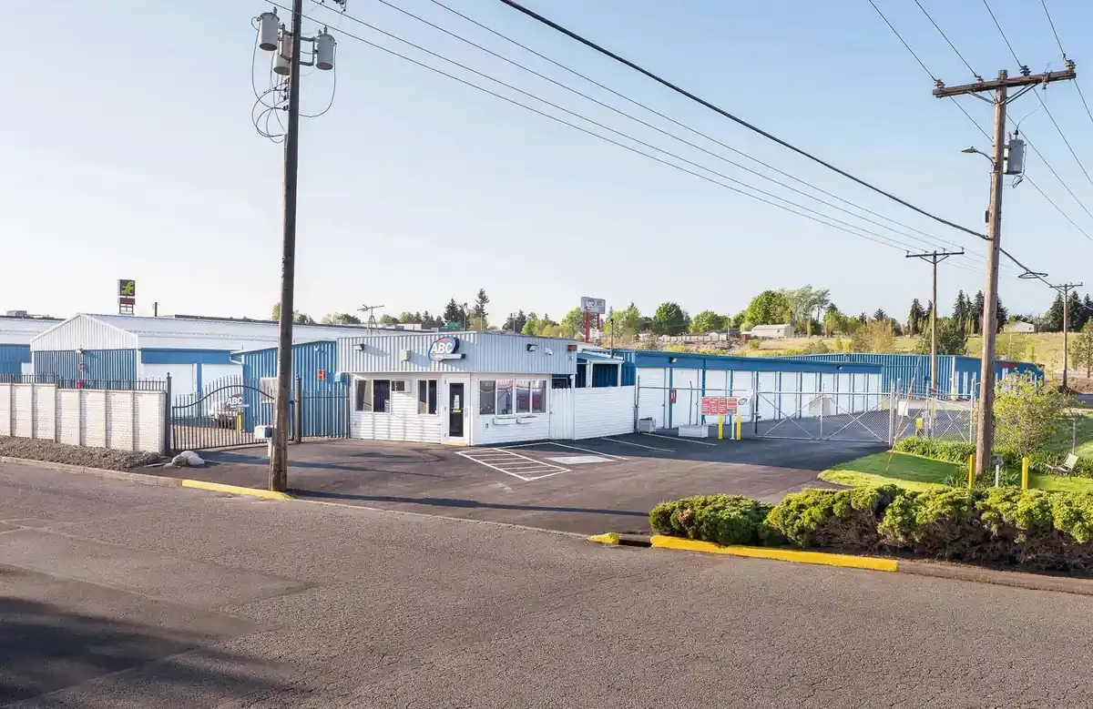Entrance to ABC Mini storage parking lot